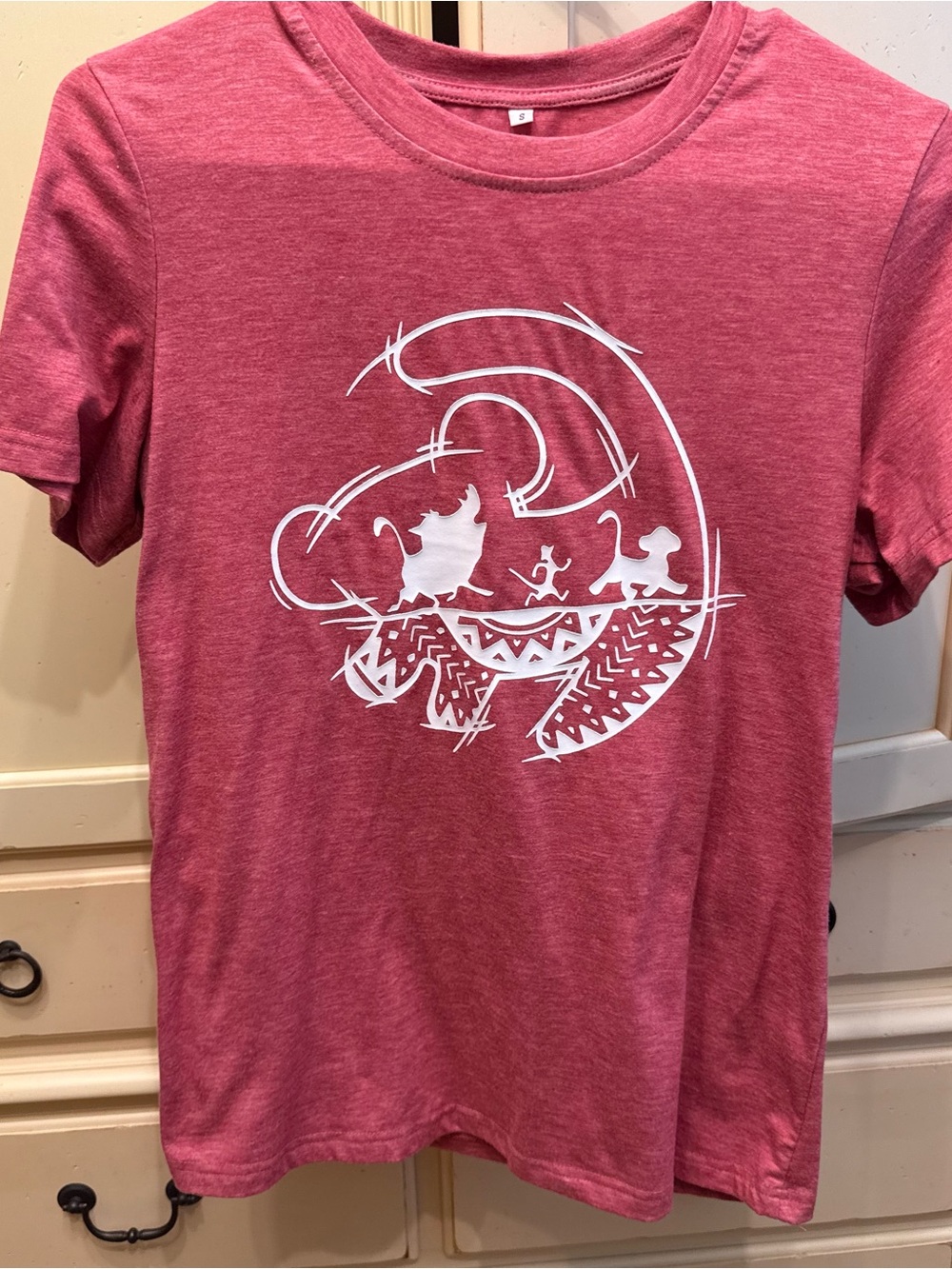 Women's Pink Short Sleeve Graphic Tee Lion King Disney World